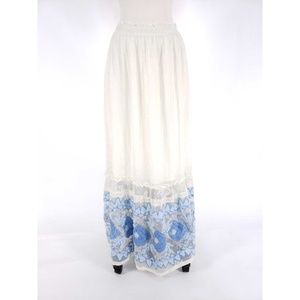 Free People Rosebud Lace Tonal Embroidery Skirt